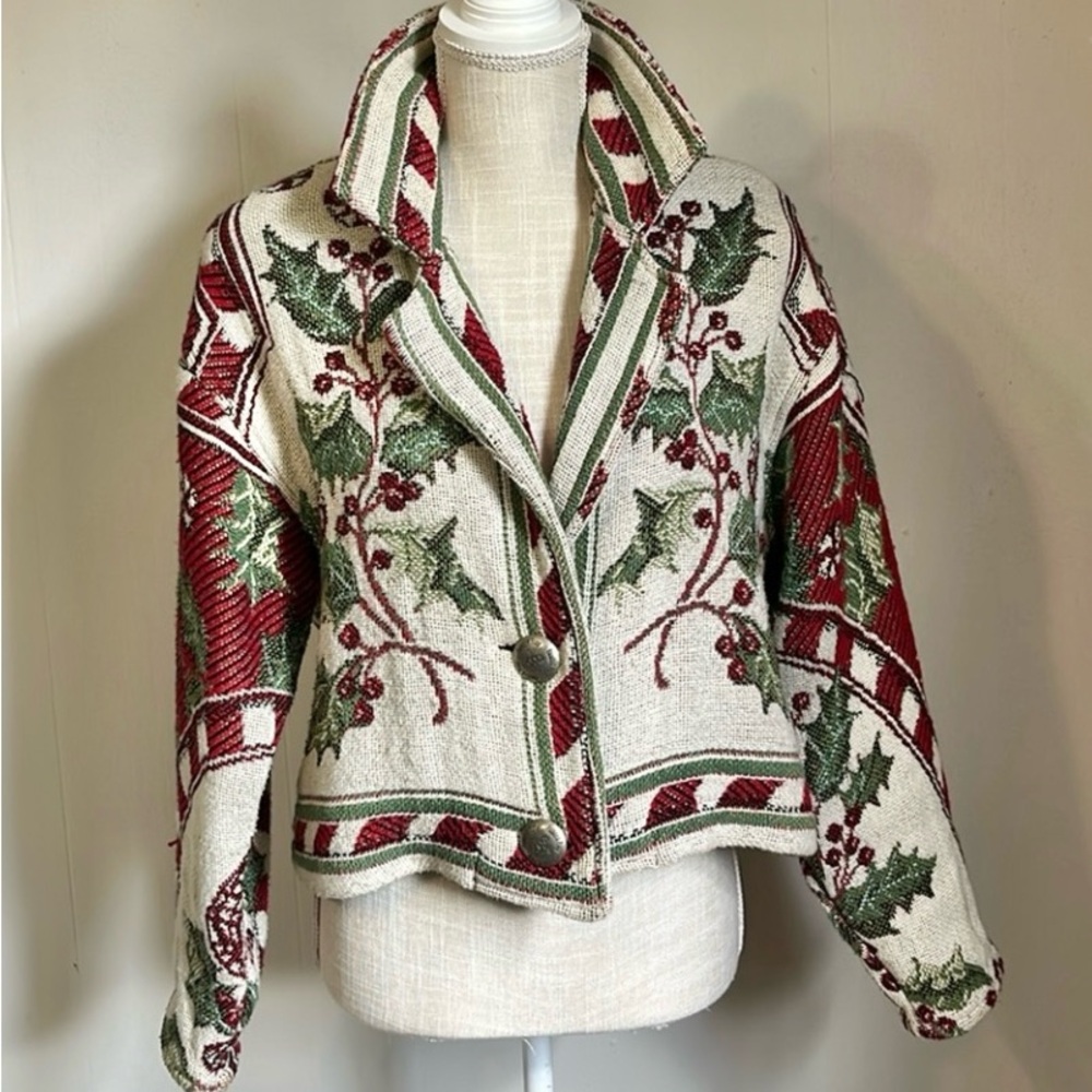 Christmas Woven Tapestry Cardigan